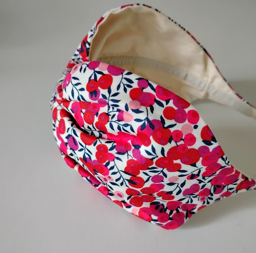 Liberty Art Fabric Tana Lawn Headband Wiltshire Red Blue Berry Classic Bespoke - Picture 7 of 12